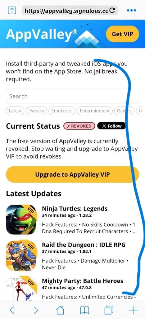 AppValley screen ui
