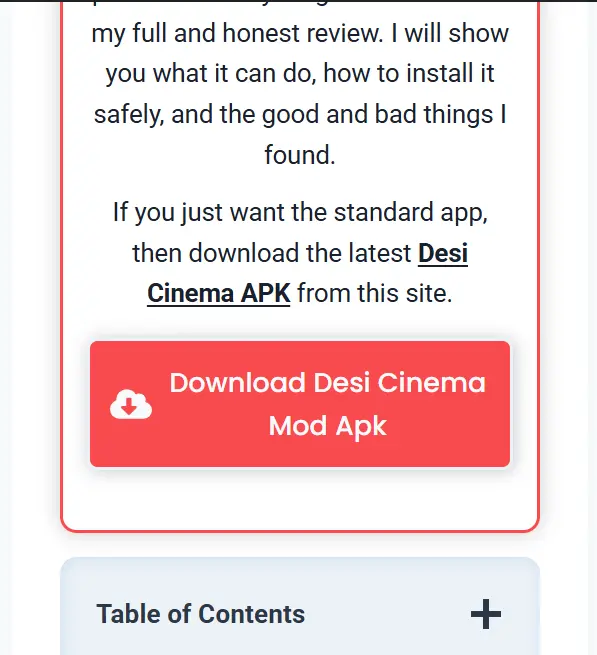 button to free download Desi Cinema mod apk