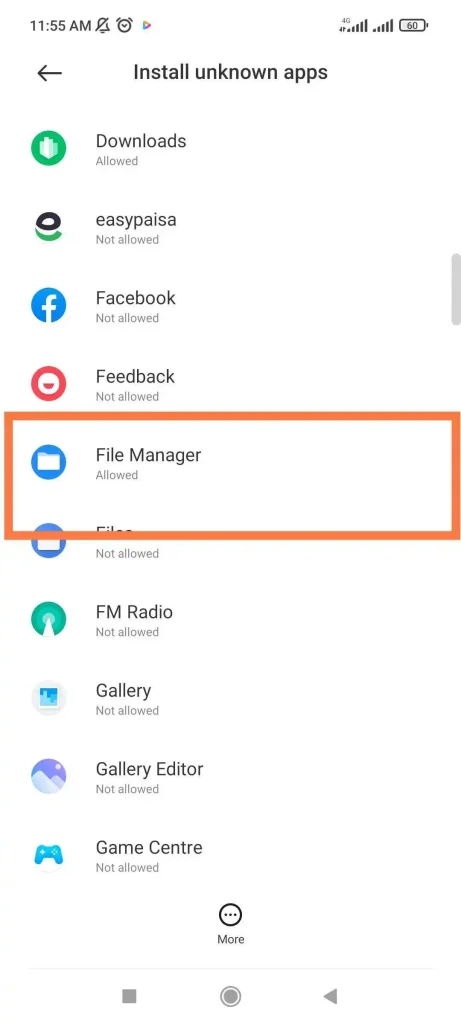 file manager permission